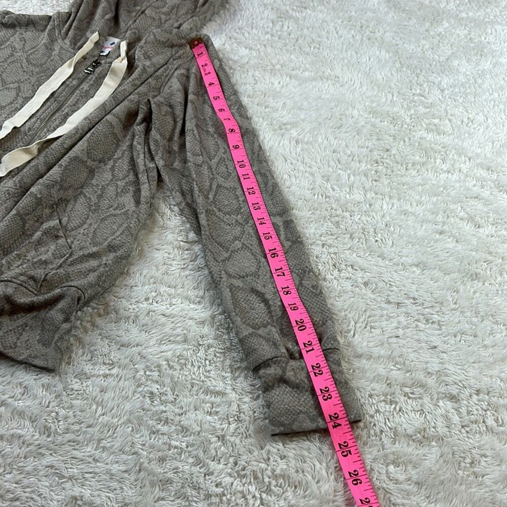 Sundry Tan Python Snake Print Soft Zip Up Hoodie … - image 6
